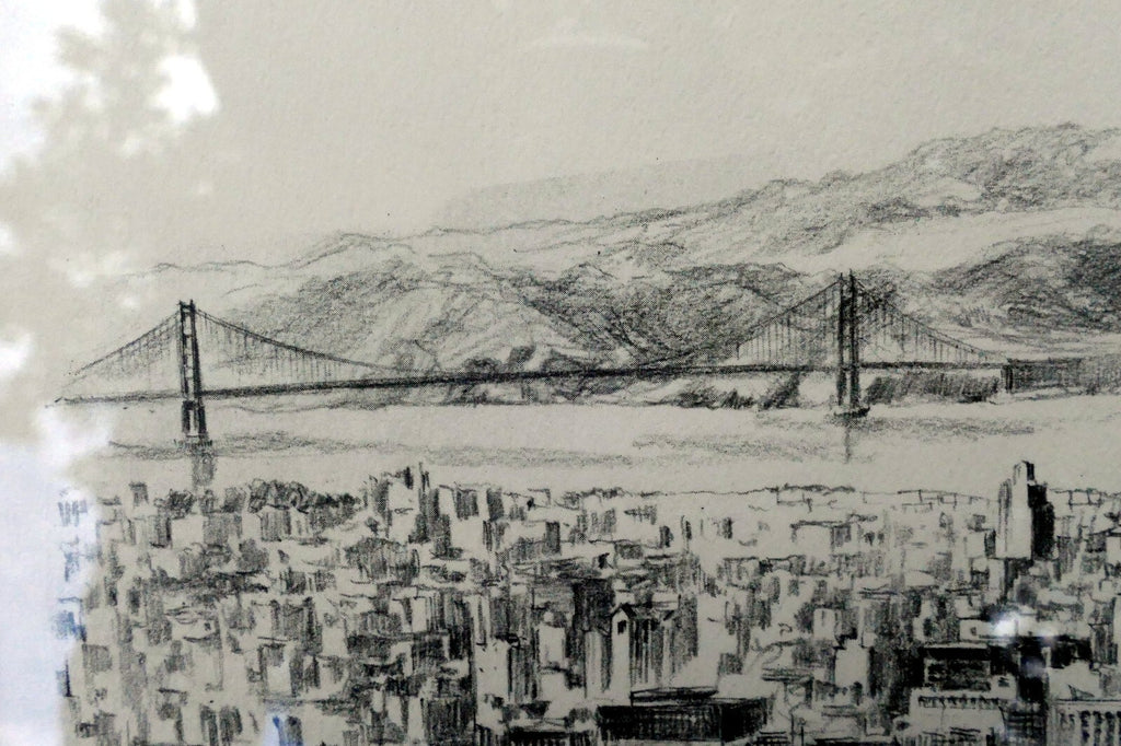 San francisco harbor print golden gate waterfront 1940's california usa