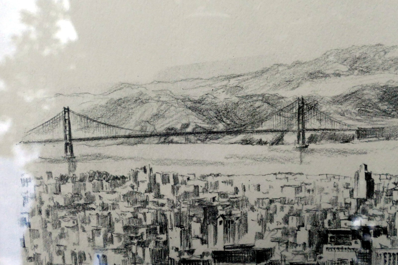 San francisco harbor print golden gate waterfront 1940's california usa