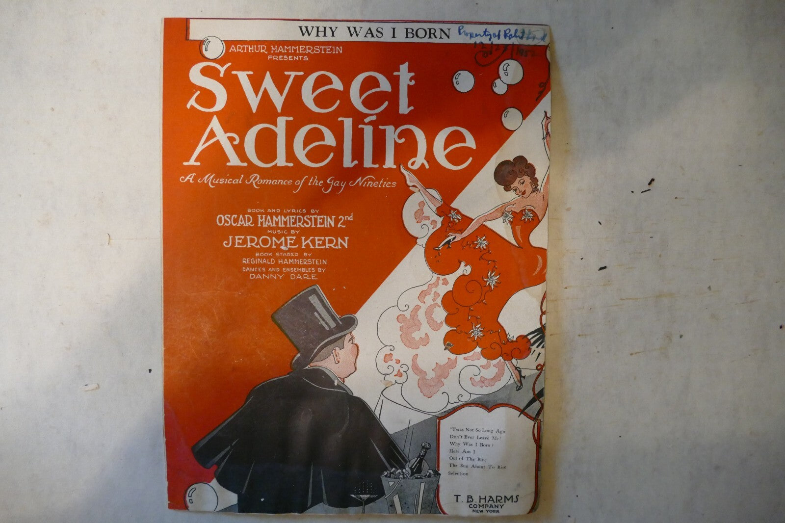 Why was i born, sheet music 1929, from "sweet adeline", jerome kern, oscar hammerstein 2nd