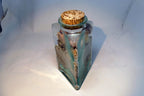 Pacific Island Ocean Shells Jar Beach bottle Triangle Clear Glass Hawaii USA