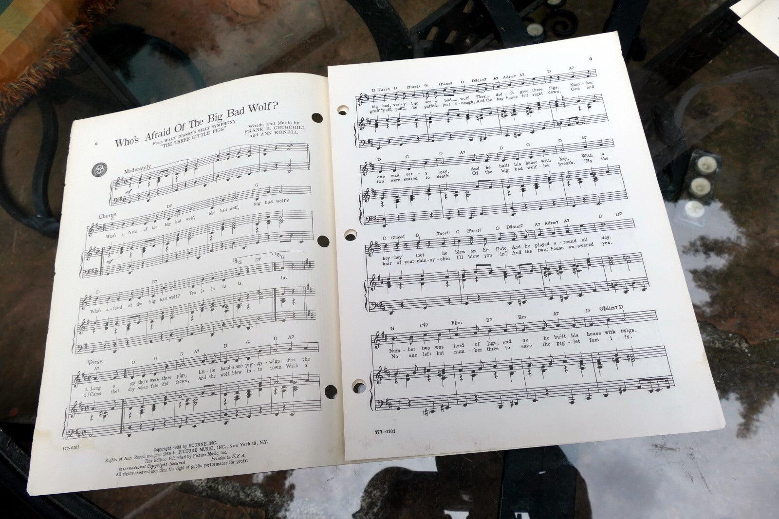 Who's Afraid of the Big Bad Wolf? Churchill Ronell sheet music 1933