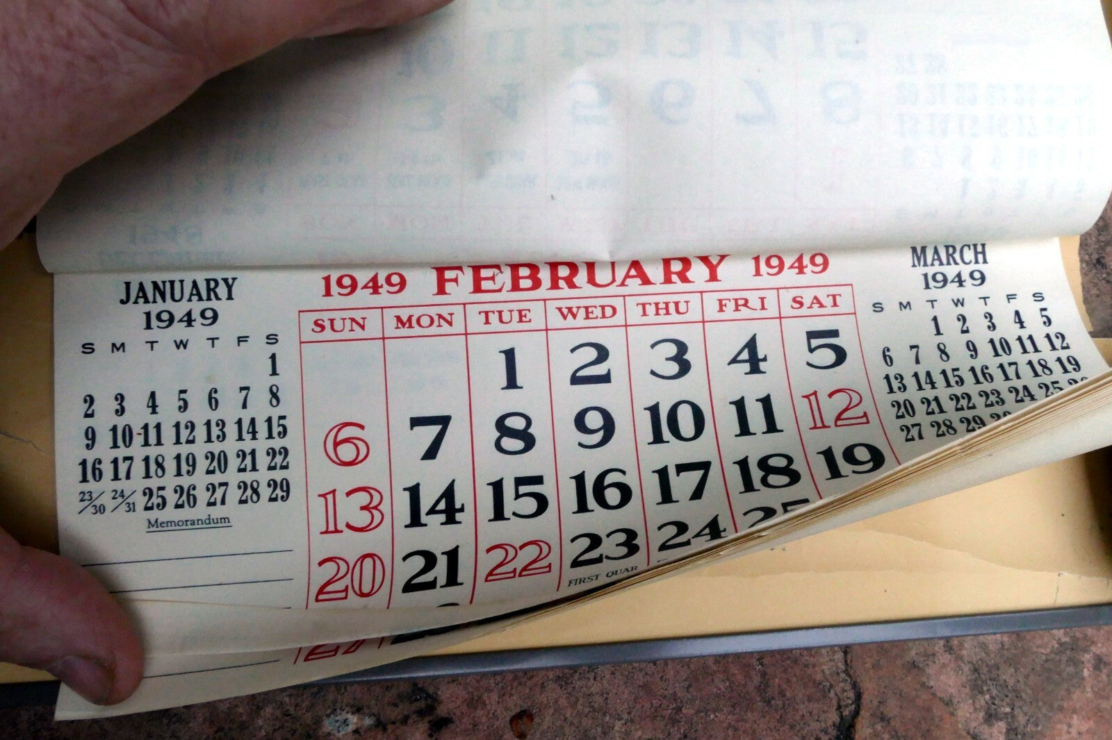 Lincoln Market 1949 Advertising Poster Calendar William Thompson Lemoore CA USA