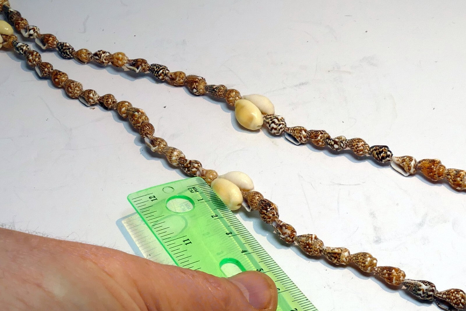 Cowrie Shell 17" Necklace Lei Jewelry Boho Surfer Brown-White glossy California