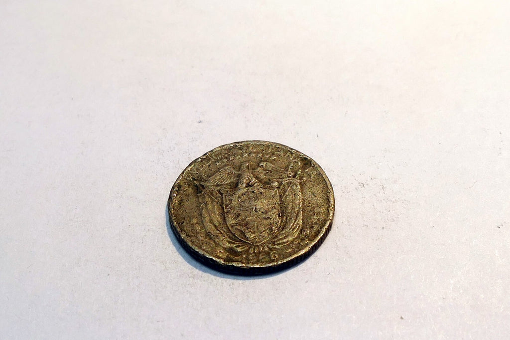 1966 Silver Panama 1/10  Balboa Armored Balboa Coin - poor condition