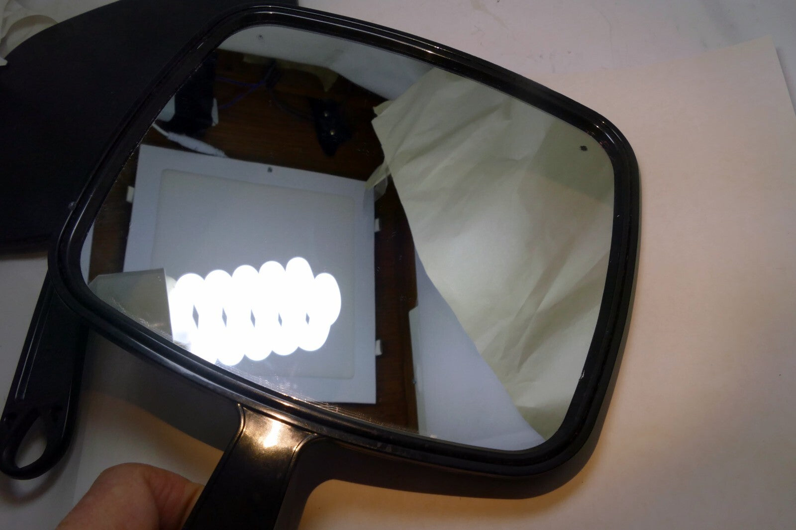 Hand Held Mirror Extra Large For Barber Lady Makeup 7X8" used set of two 2 pack