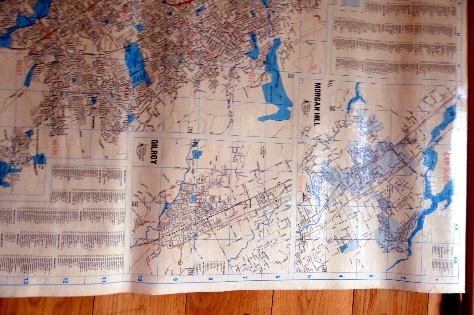 Wall Hanging Santa Clara County Map San Jose Silicon Valley USA 58X42" Ex  Large