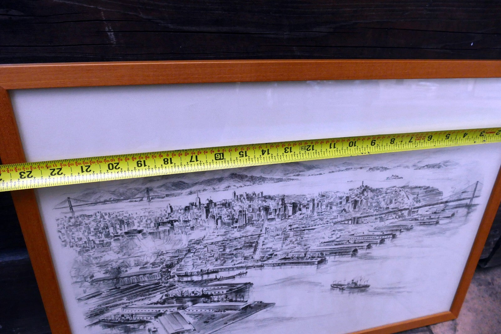 San Francisco harbor print Golden Gate Water front 1940's California USA