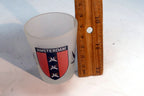 Vintage Amsterdam Shot Frosted Glass 1.5 oz with marihuana leath