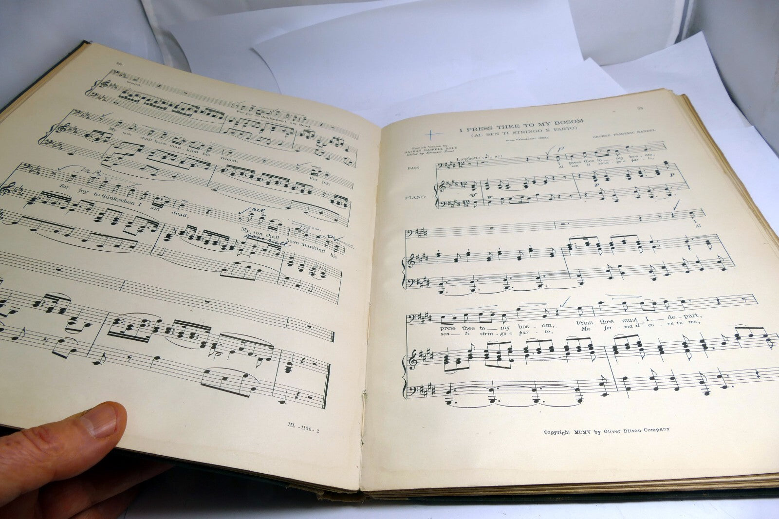 George Frideric Handel: Songs and Air Volume 2 For Low Voice 1905 sheet music