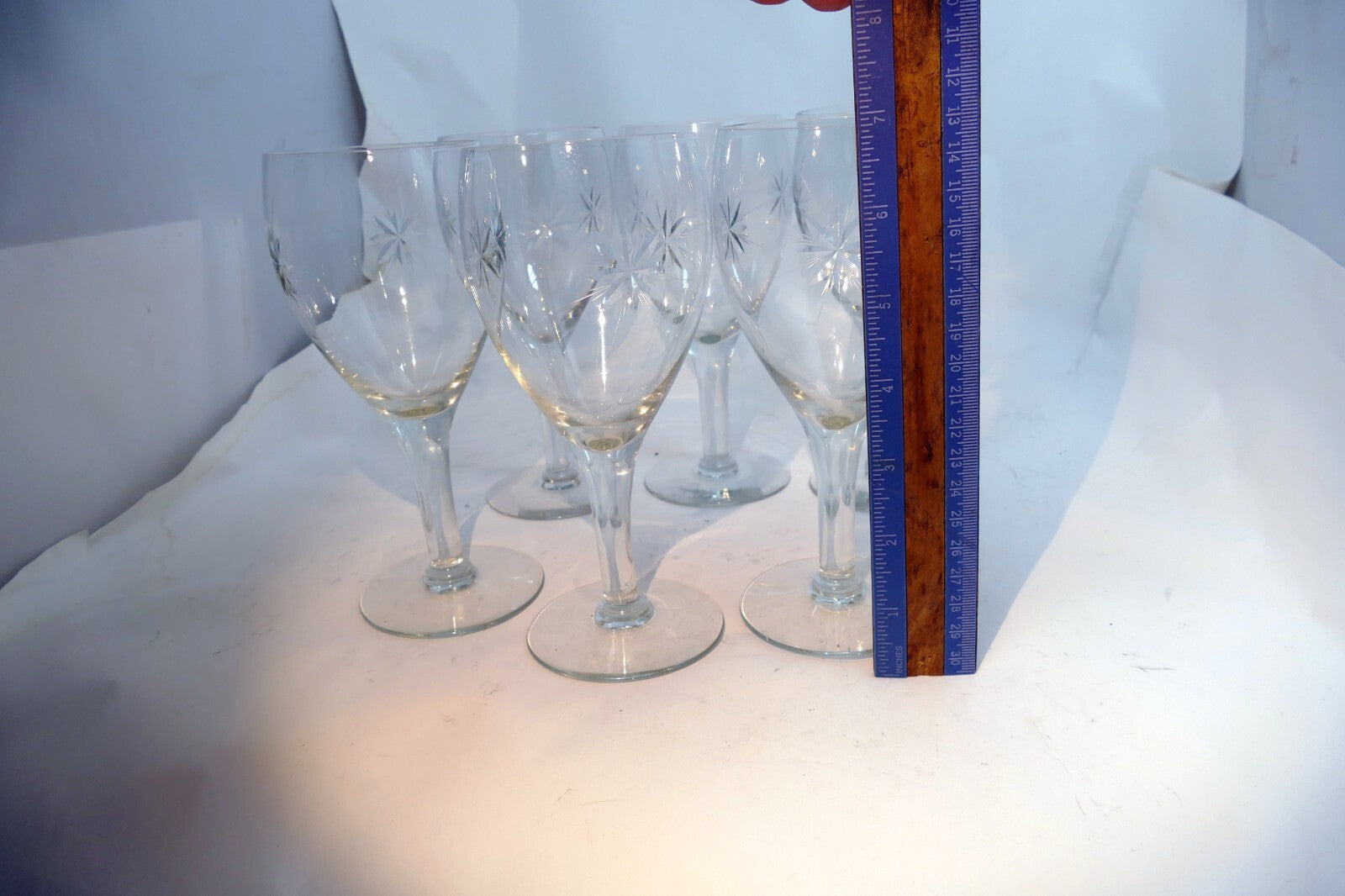 Tiffin-Franciscan Six Point Star Wine Glass Goblet  718403 set of 6 lot twinkle