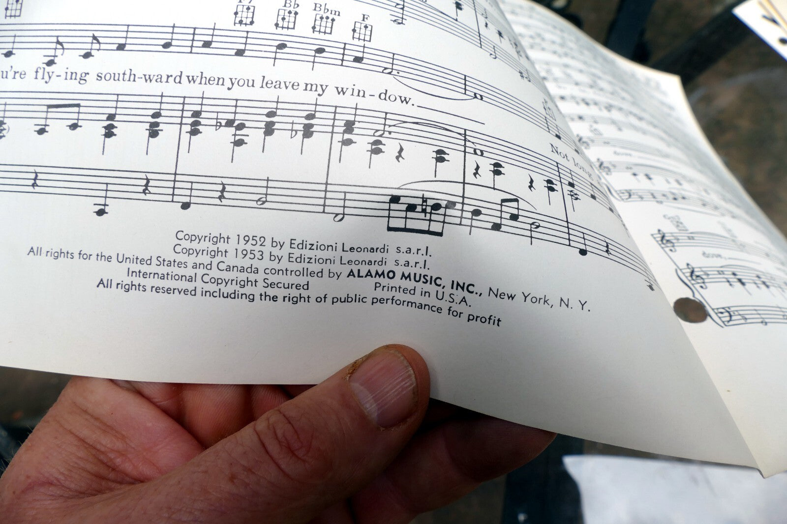 Vola, Colomba by C. Concina   1953  Sheet Music Edizioni Leonardi