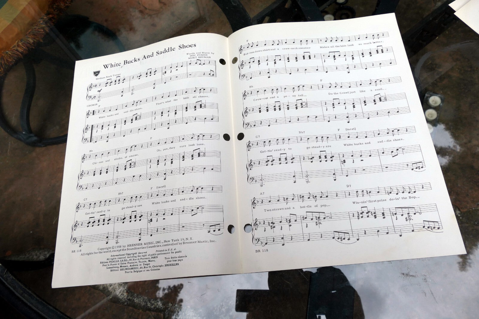White Bucks and Saddle Shoes Doc Pomus Mort Shuman  1958  Sheet Music