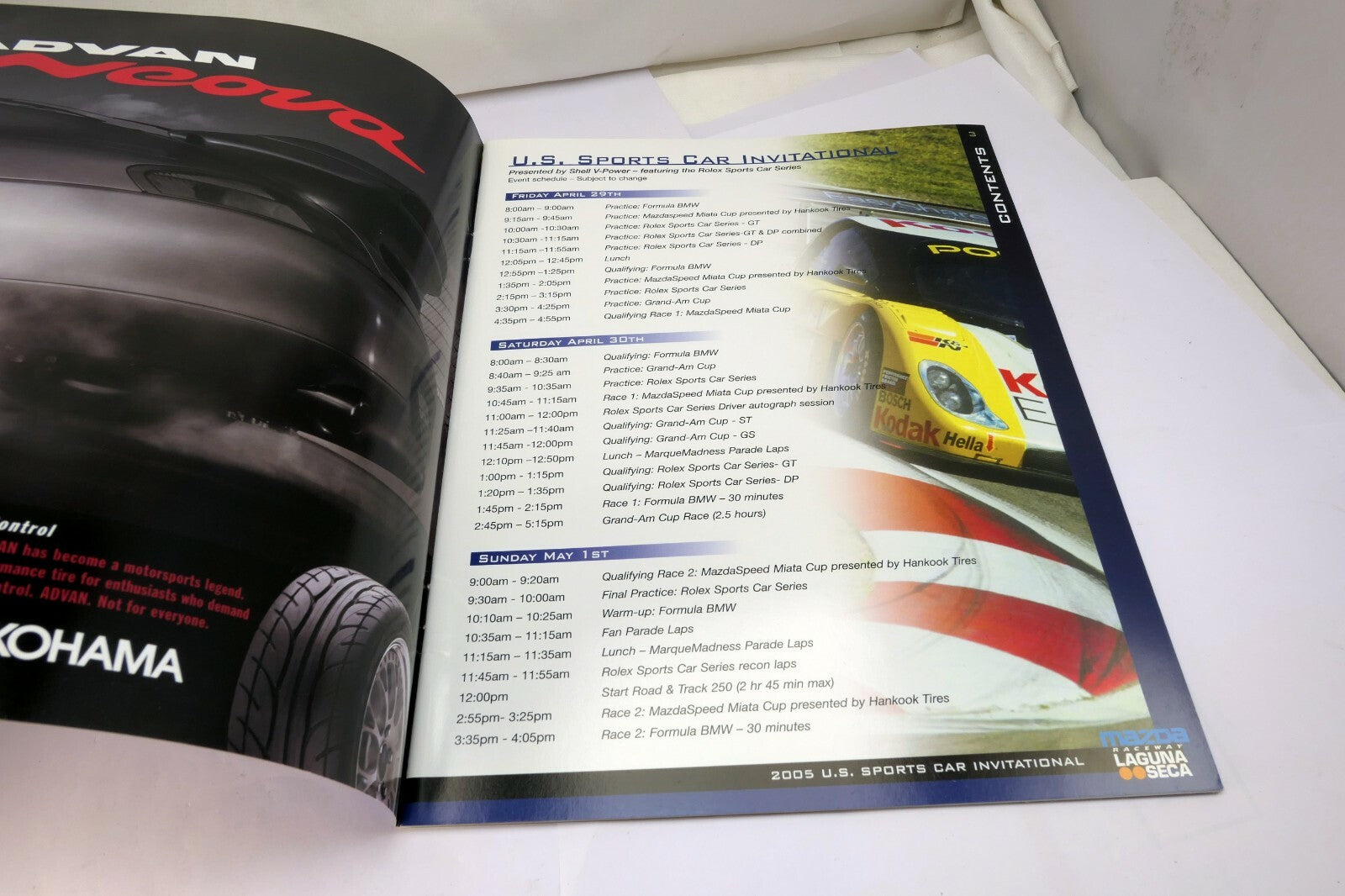 Mazda Laguna Seca Raceway 2005  Road & Track 250 round  Grand -Am Brochure