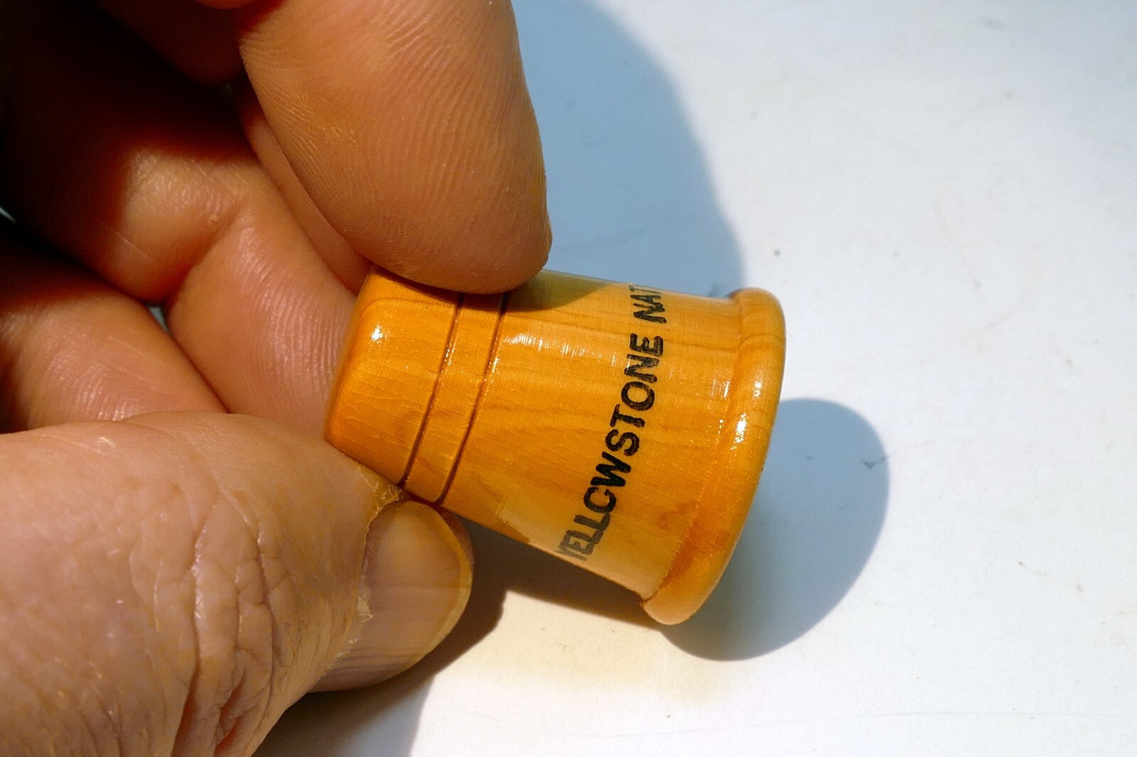 Thimble Souvenir Yellowstone National Park USA wooden