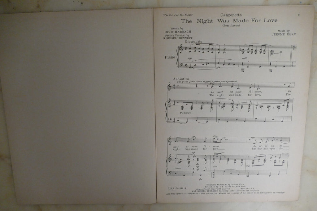 The Night Was Made For Love 1931 by Jerome Kern from "The Cat And The Fiddle"