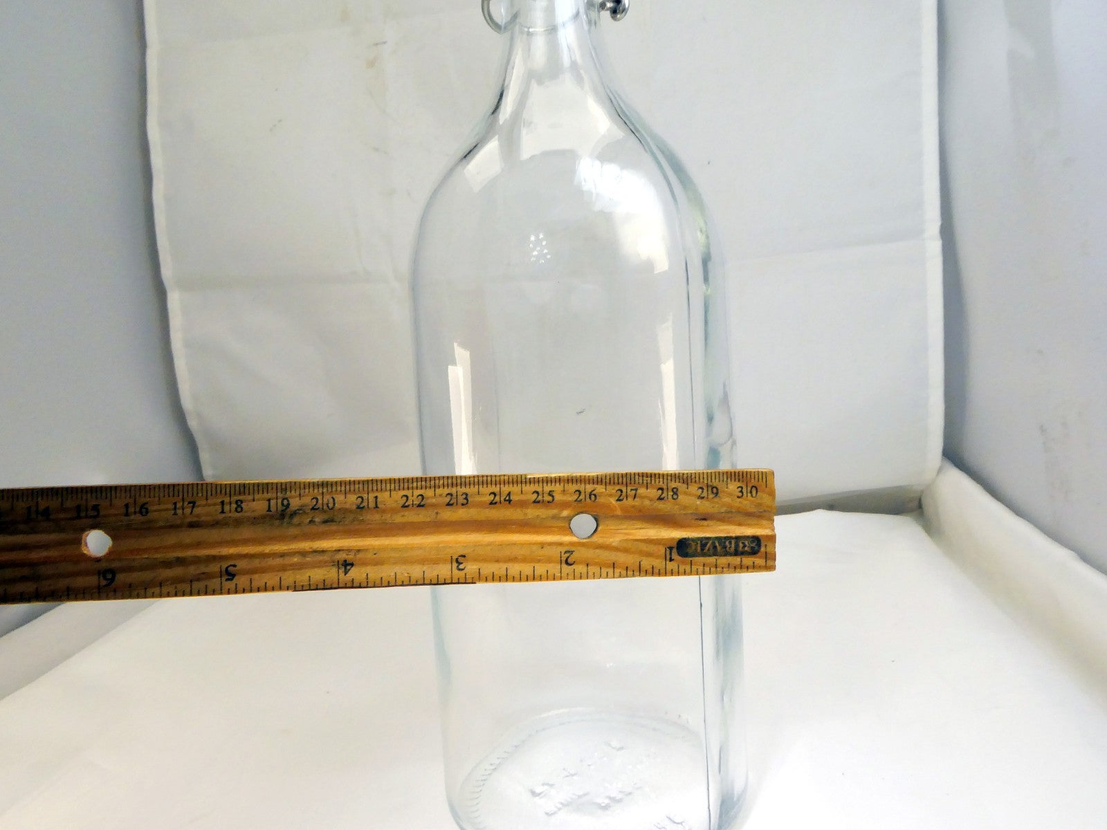 Swing Top Grolsch Glass Bottles 16oz - CLEAR - 11X3.5"   vintage