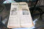 1974 San Francisco Chronicle Nixon Resigns / Watergate Boxscore Plumbers case