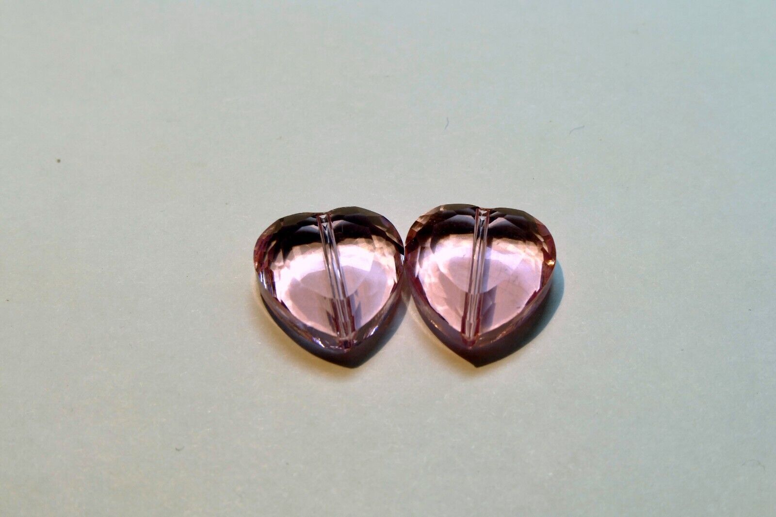 1.5X1.5xcm Heart Shaped Plastic / Glass pendant pack of two
