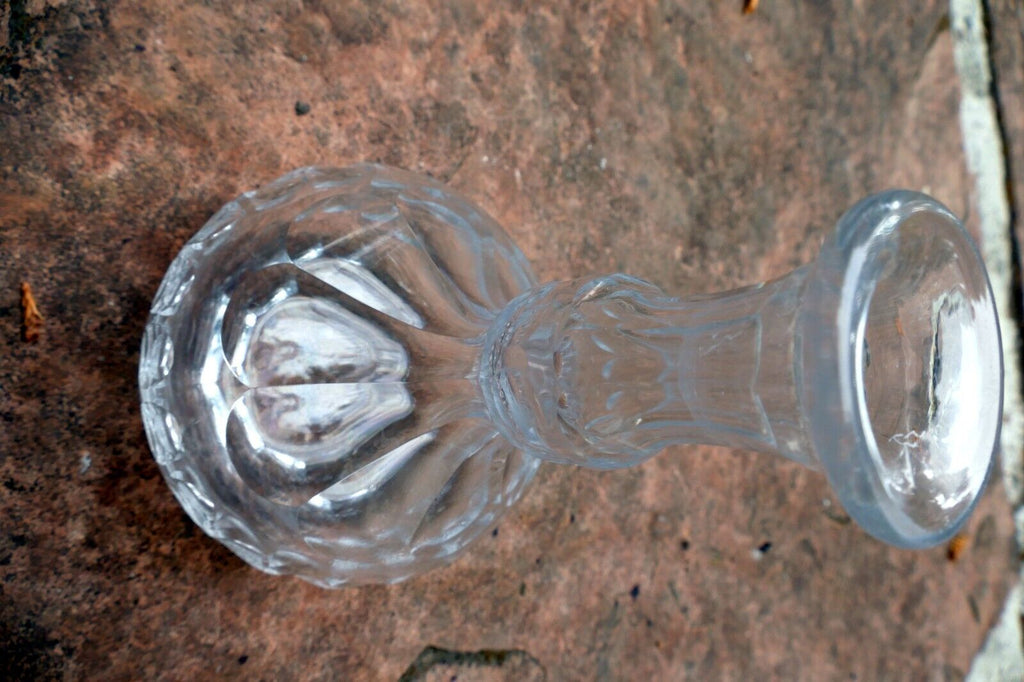 1 Litter Glass Decanter Lead Cut crystal With Stopper 8" tall