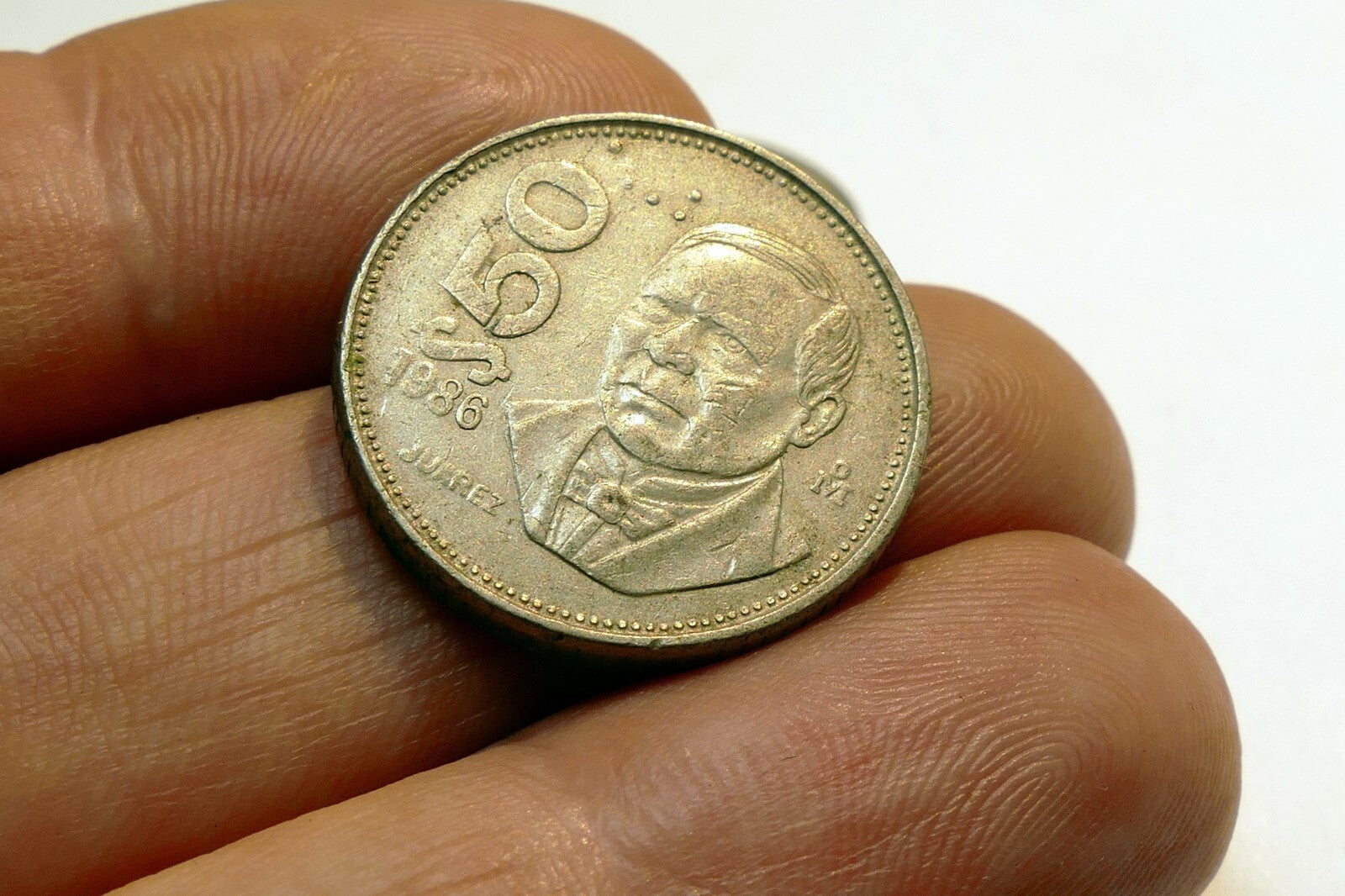 150 Mexico 50 X 3 Pesos Coin Benito Pablo Juárez García - pack lot of three 1986