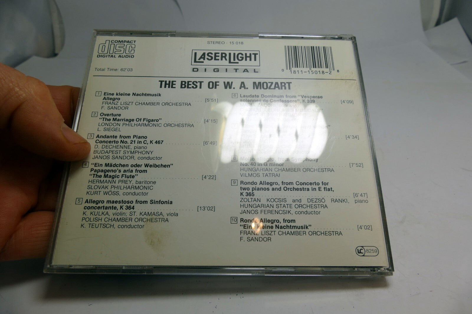 The Best of Wolfgang Amadeus Mozart from 1987 on Laser Light Digital Delta music
