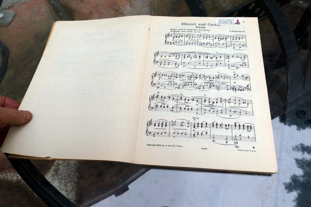Humperdinck Hansel and Gretel Schirmer  1895 vocal scores sheet music