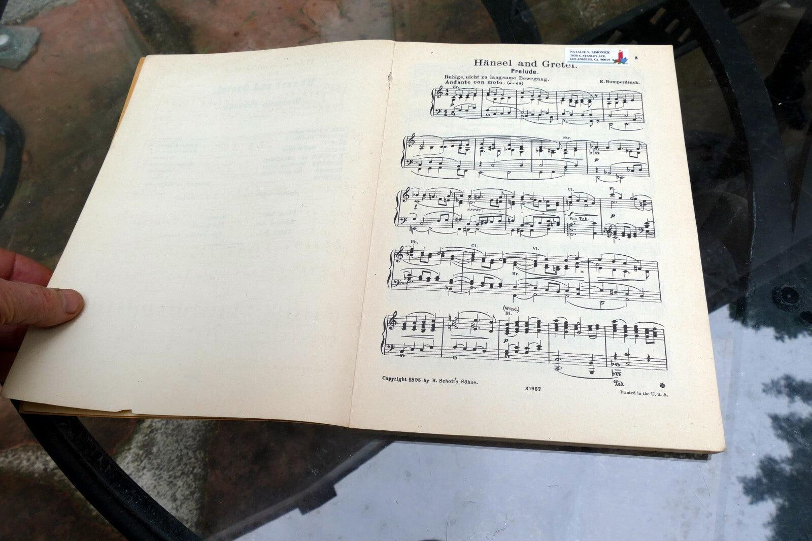 Humperdinck Hansel and Gretel Schirmer  1895 vocal scores sheet music
