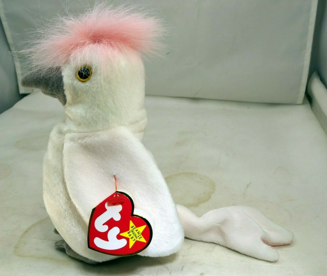 Ty beanie baby kuku rare/retired 1998 plush toy collection bird white parrot
