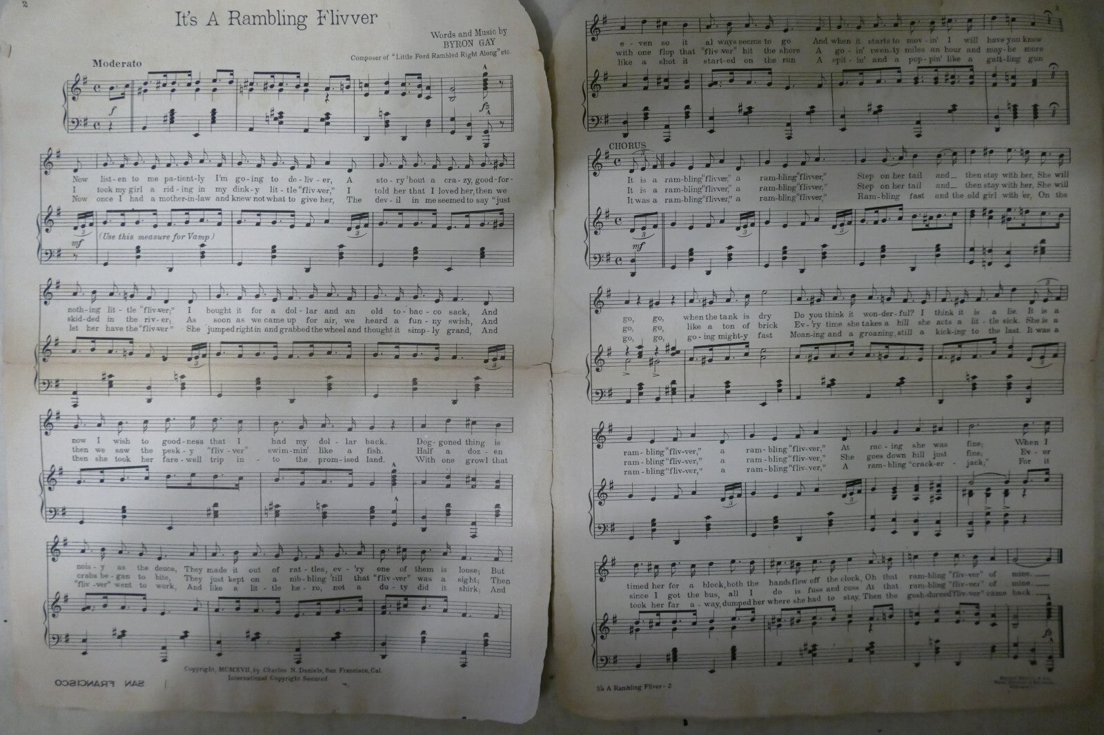 It's A Rambling Flivver, 1917, by Byron Gay, Charles N. Daniels