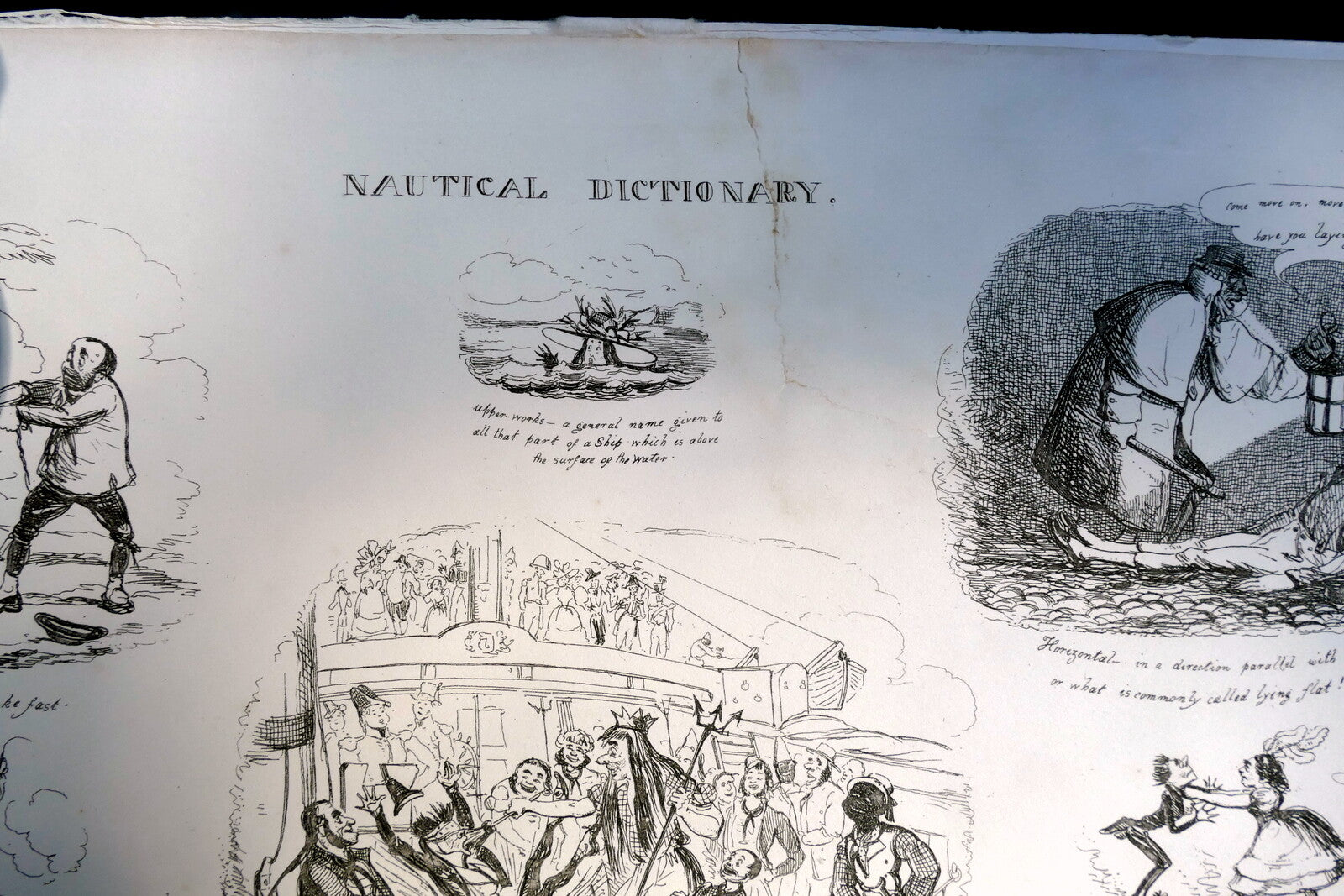 NAUTICAL DICTIONARY No 5 HENRY HEATH CARICATURE PRINT  1840 Victorian