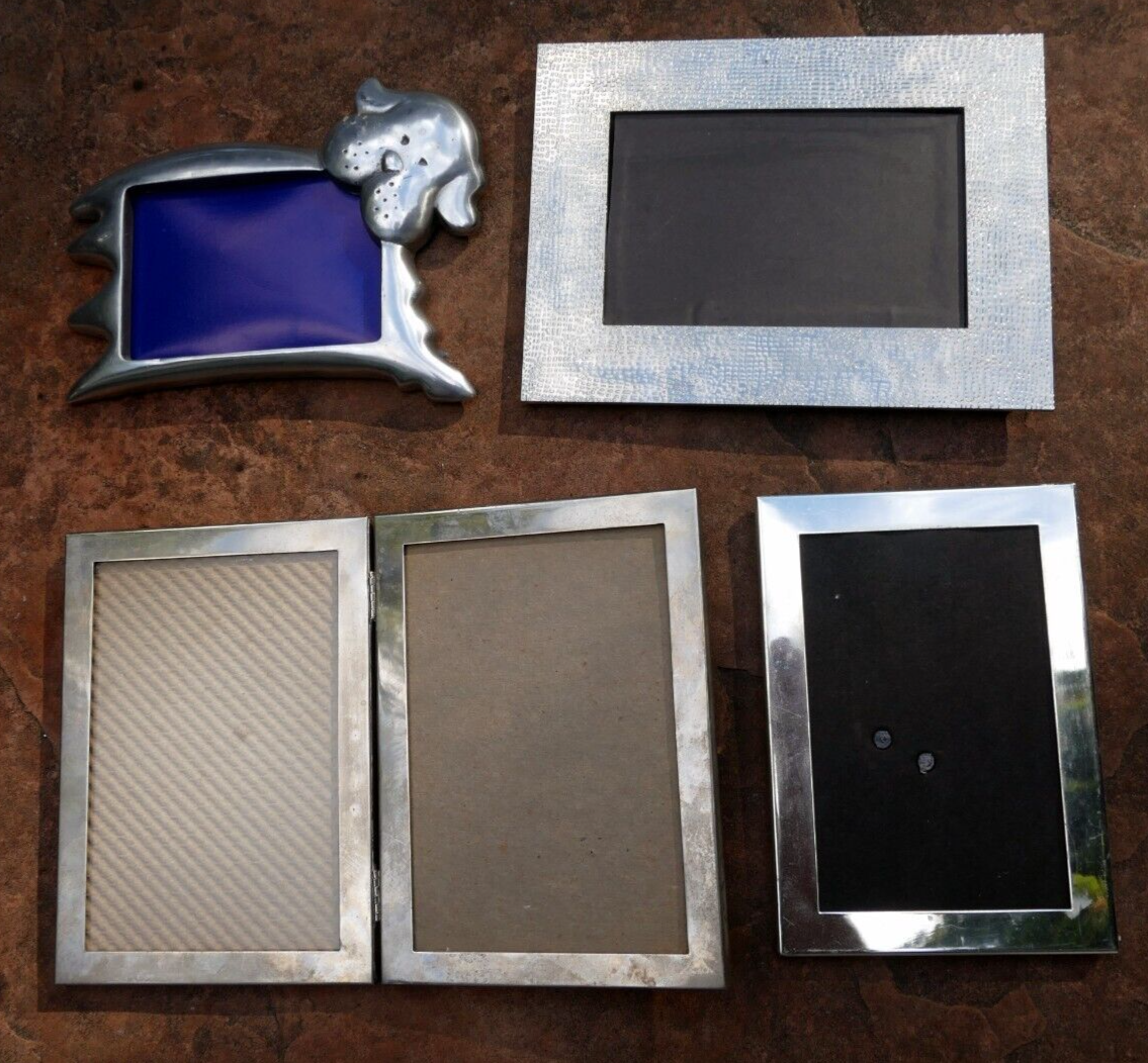 Pack of 4 metal dog picture portrait frame 3x5 4x6" art photo mixed lot
