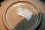6"  teacup plate saucer gold ribbed rim crown 80