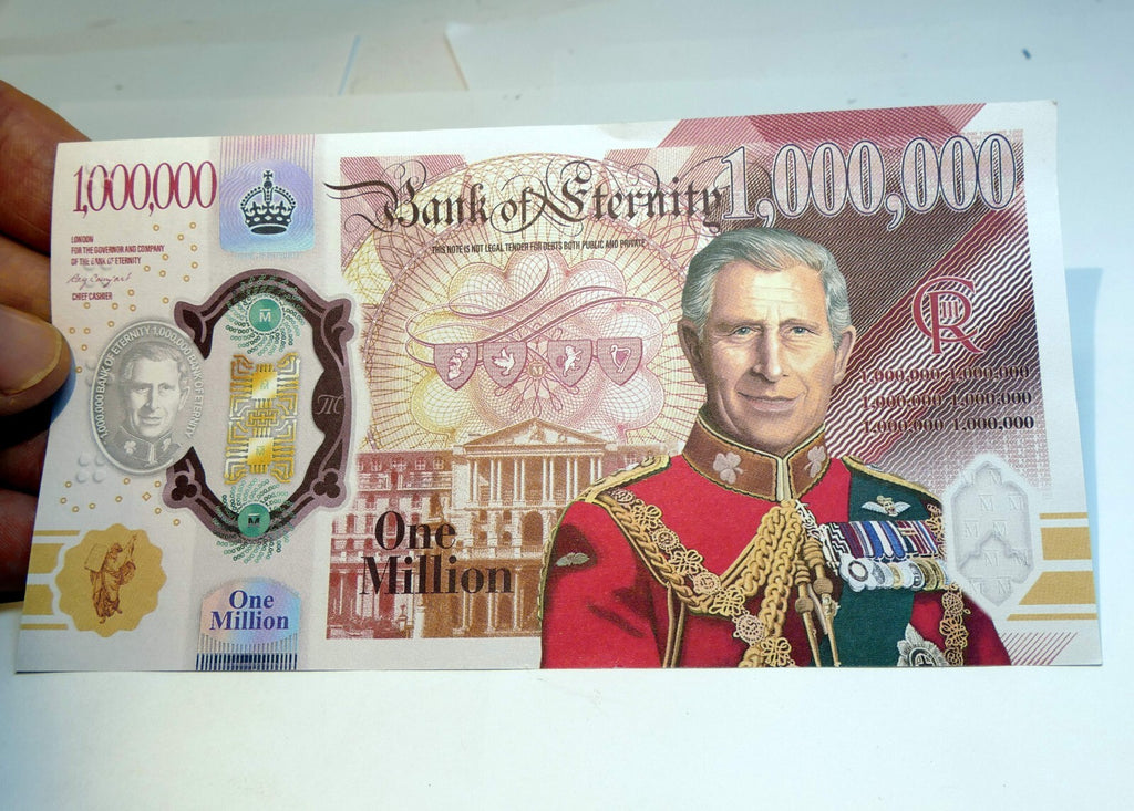 Bank of england £1,000,000 note bill " in god we trust" religious message sinner