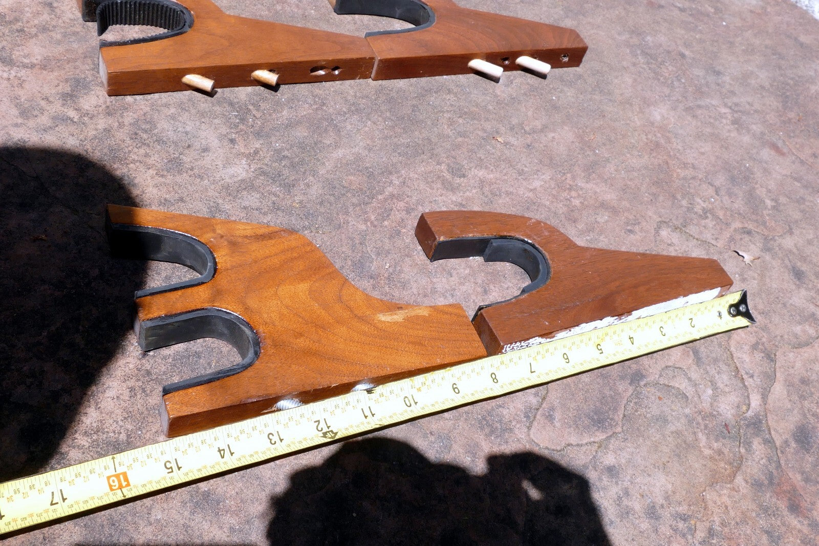 2 Rifle Gun Rack Wall Mount Wooden Shotgun Holder Gun Display Hanger Hand made