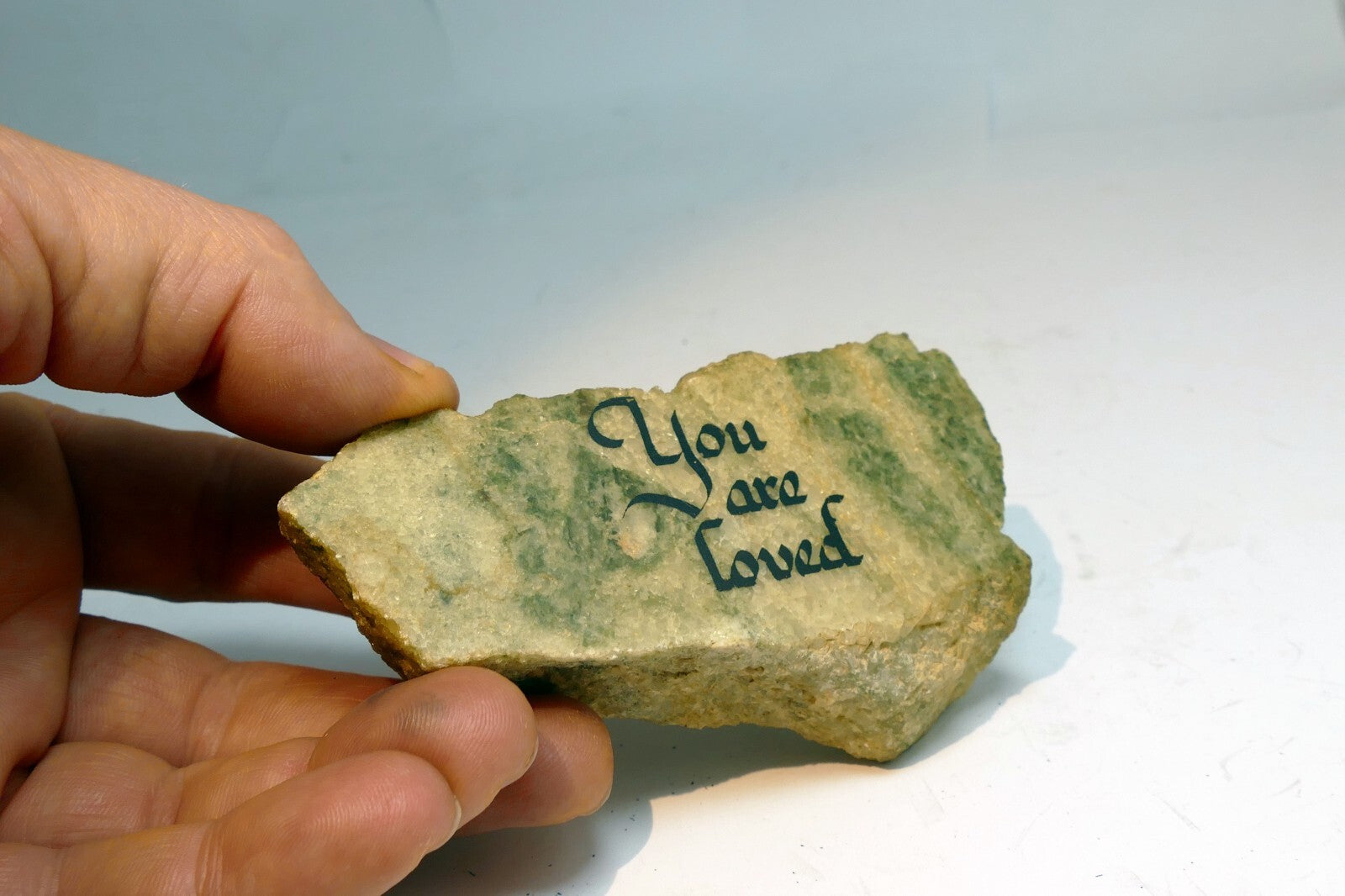 You Are Loved Granite Stone Plaque Israel  Religious 4" long