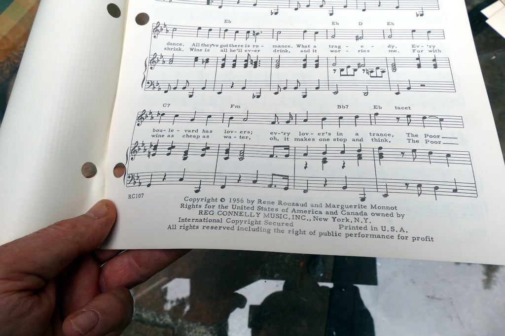 The Poor People Of Paris Jack Lawrence Marguerite Monnot  1956 Sheet Music Jean