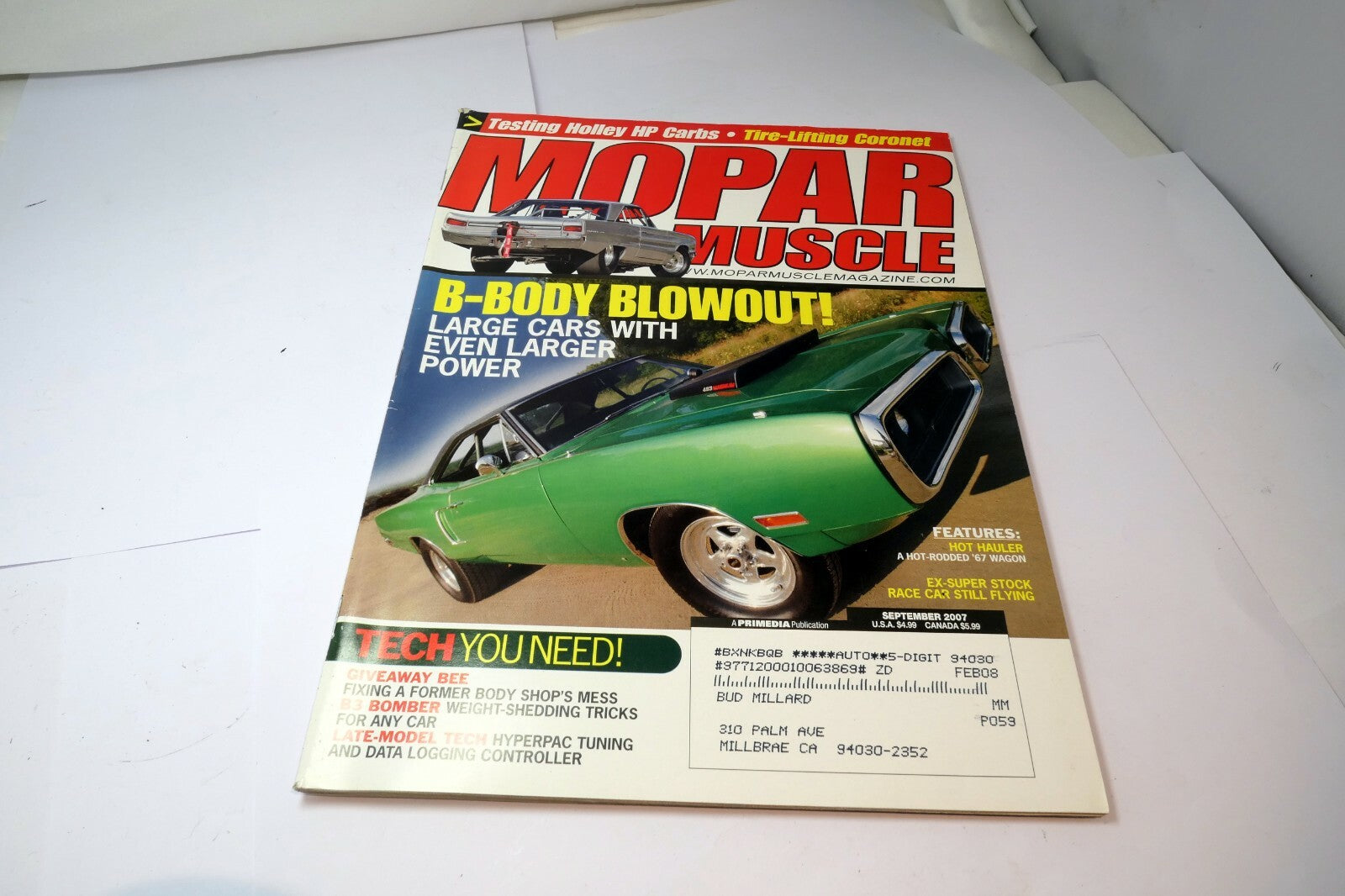 MOPAR Muscle Magazine SEPTEMBER 2007 Testing Holley HP Carbs B-Body Blowout!