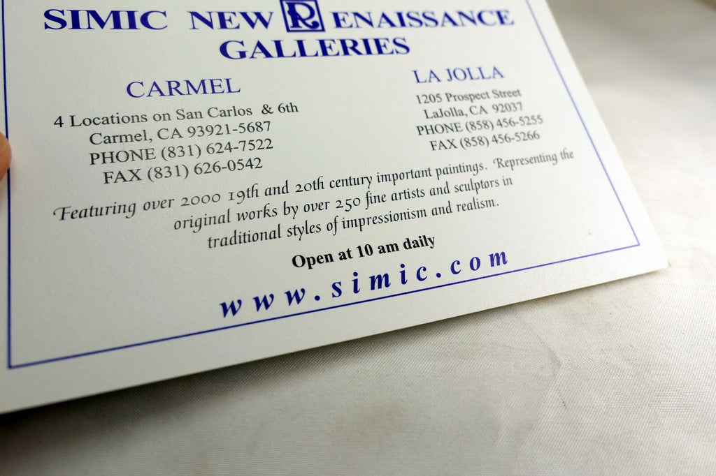Simic Art Gallery Card Postcard 1970's Carmel Lajolla California USA
