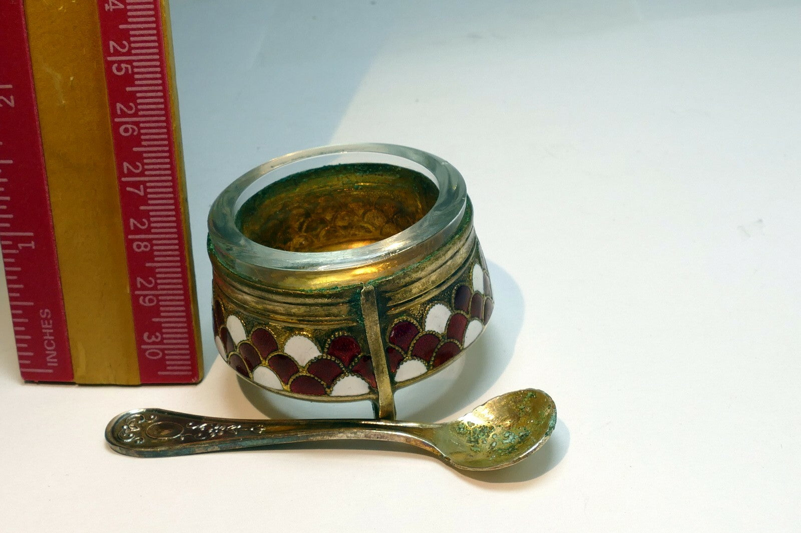 Brass 450K mustard box cream case spices pitcher мельхиор 7ЮММЕТ