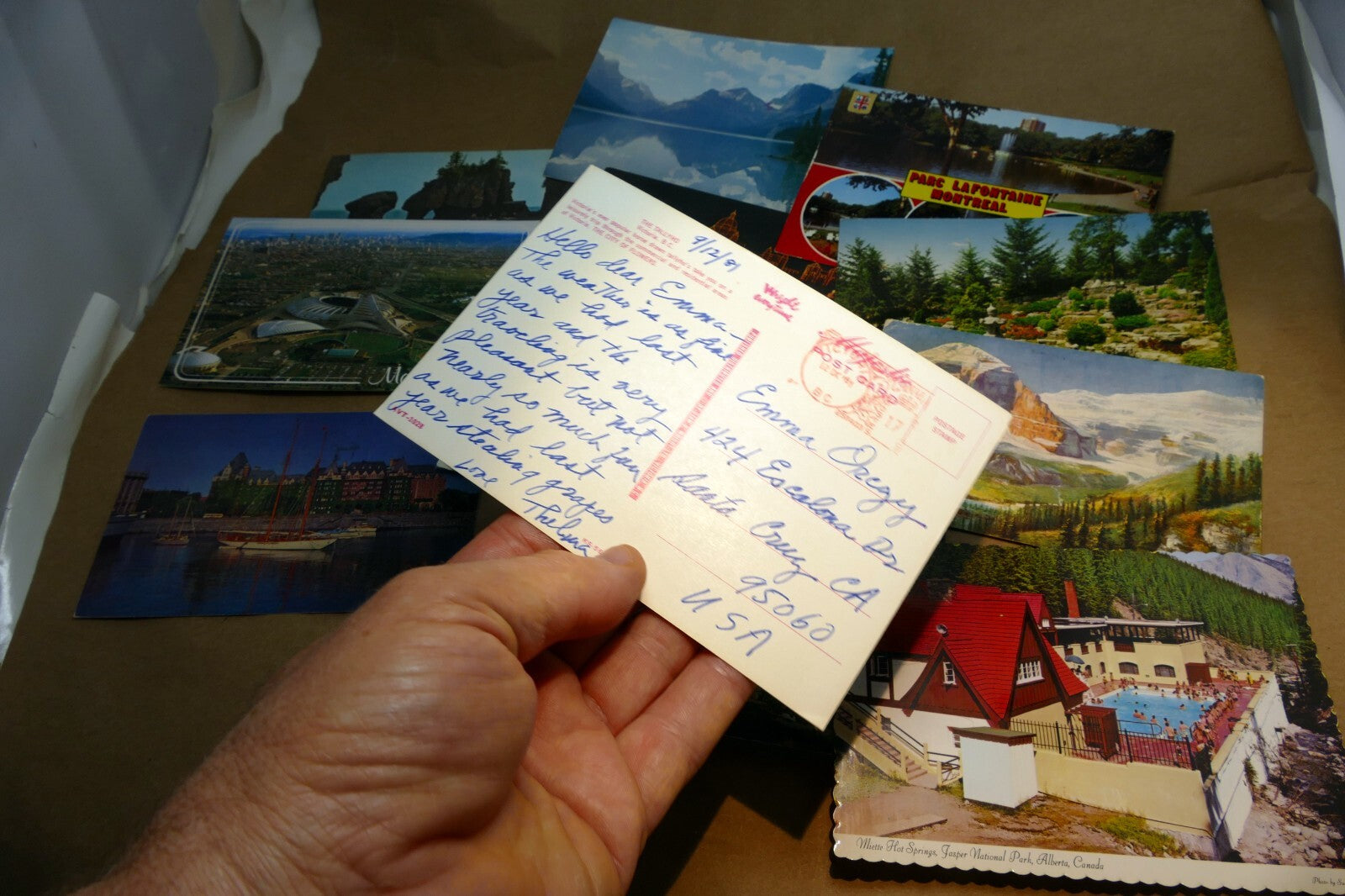 Mix lot of posted Postcard from Canada lot of of 12  1990's