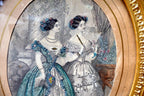 1854 JULES DAVID GRAHAM'S PARIS FASHION MARRIAGE ANTIQUE ENGRAVING  ETCHING