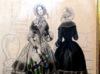 French antique 1843 hand coloured engraving petit courrier des dames paris print