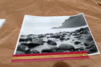 Big Sur California 11X14" Black & white Photo Beach Rocks Surf Ocean - Unsigned