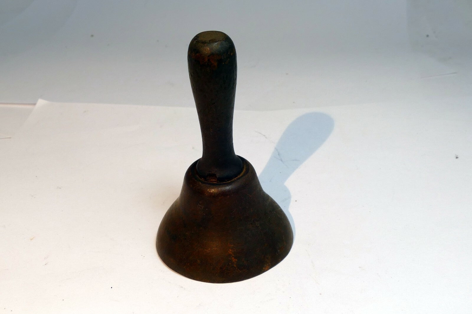 1.5" Solid Brass metal School Diner Bell with wooden handle vintage