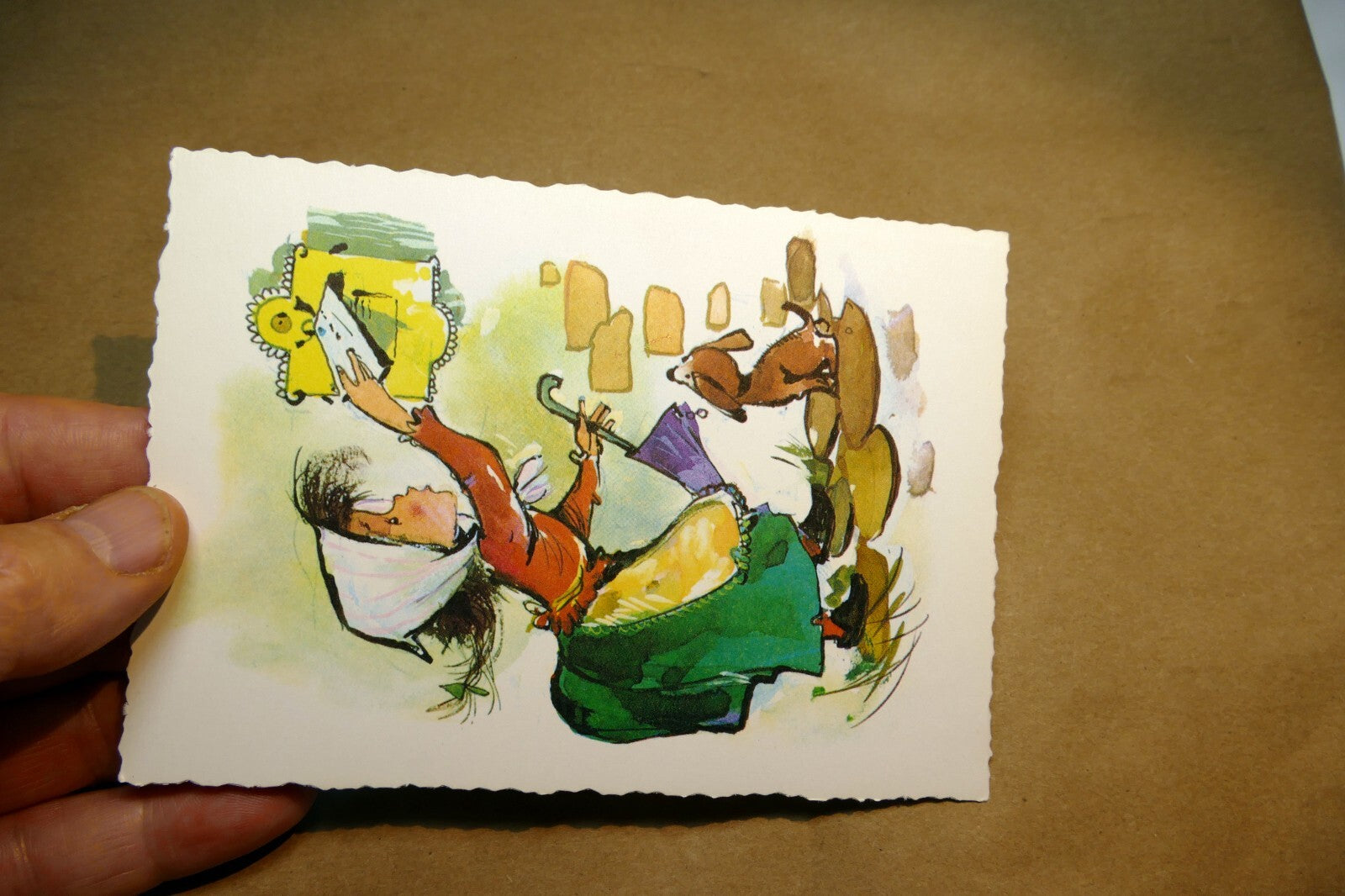 Adolf KORSCH VERLAG Postcard Munchen Girl with puppy  - Unposted Art