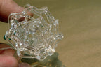 Spun Glass clear 2.5" hanging ornament angel with trumpet