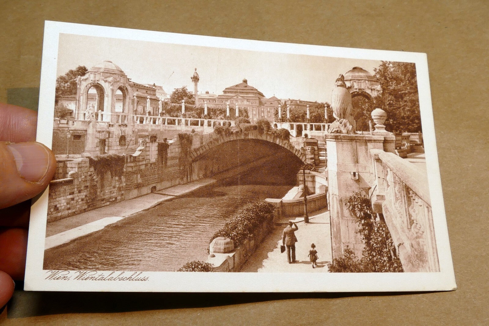 Vienna Wientalabschluss Street Light Bridge postcard Austria 1928  - unposted