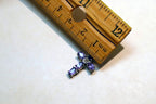 Purple Cubic Zirconia Crucifix Cross Pendant 925 silver sterling vintage