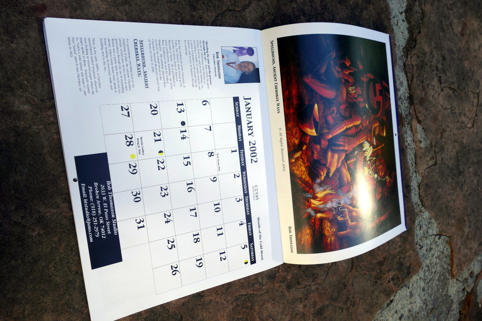 2002 The Cherokee Herritag Calendar Native American artists