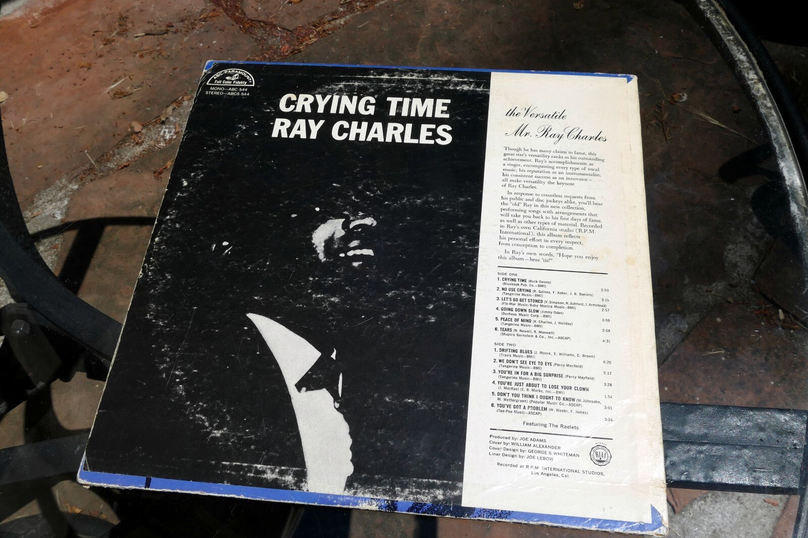 Ray Charles Crying Time LP A  544 ABC Paramount Records LP album